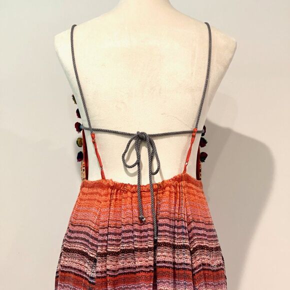 Free People Regina Mosaic embellished Ethnic Midi Designer Boho Chic Long Dress - Picture 15 of 16